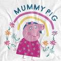 White - Side - Peppa Pig Mens Mummy Pig Floral Rainbow T-Shirt
