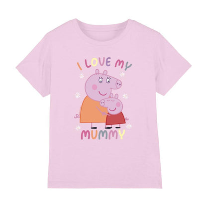 Light Pink - Front - Peppa Pig Childrens-Kids I Love My Mummy T-Shirt