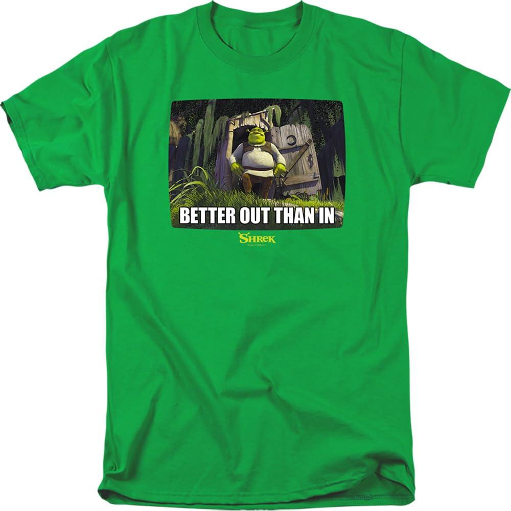 Kelly Green - Front - Shrek Mens Better Out Than In Meme T-Shirt