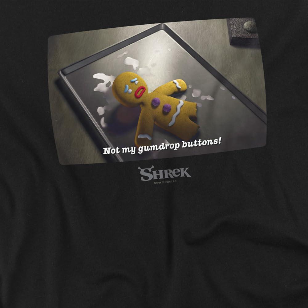 Black - Pack Shot - Shrek Mens Gumdrop Buttons Meme T-Shirt
