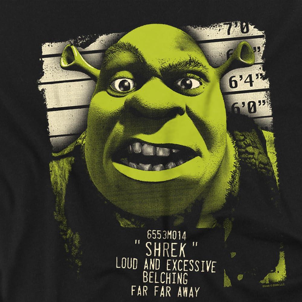 Black - Side - Shrek Mens Ogre Mugshot T-Shirt