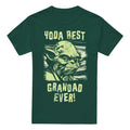 Forest Green - Front - Star Wars Mens Best Grandad Yoda Comic T-Shirt