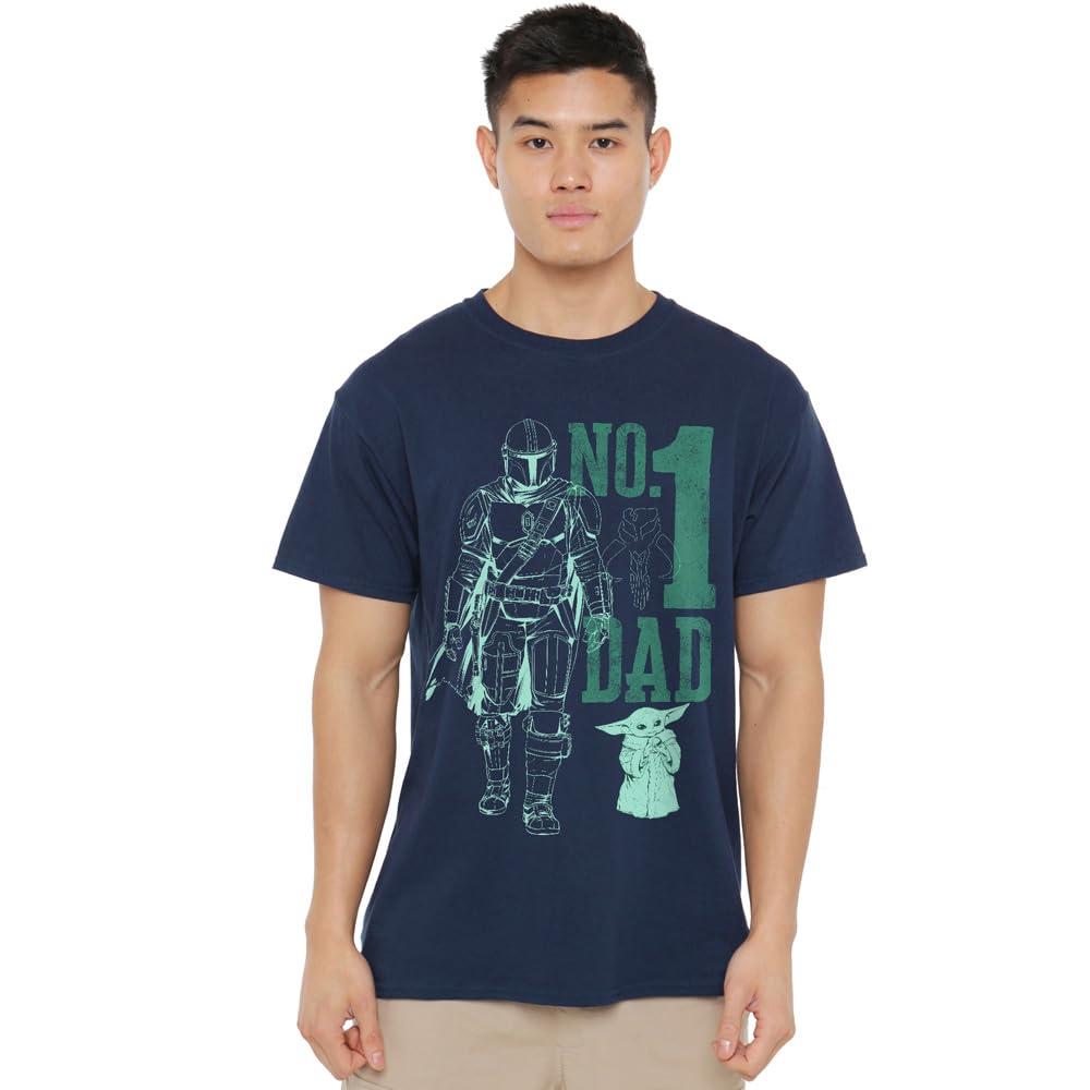 Navy - Side - Star Wars: The Mandalorian Mens No.1 Dad Mando T-Shirt