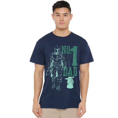 Navy - Side - Star Wars: The Mandalorian Mens No.1 Dad Mando T-Shirt