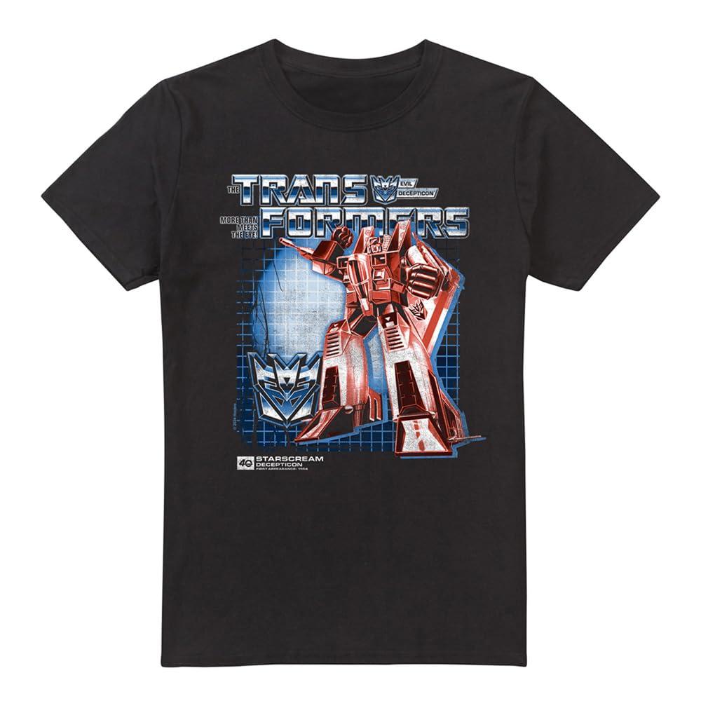 Black - Front - Transformers Mens Starscream Box 40th T-Shirt