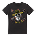 Black - Front - One Piece Mens Straw Hat Jolly Roger T-Shirt