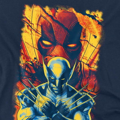 Navy - Pack Shot - Deadpool & Wolverine Mens Best Bubs T-Shirt