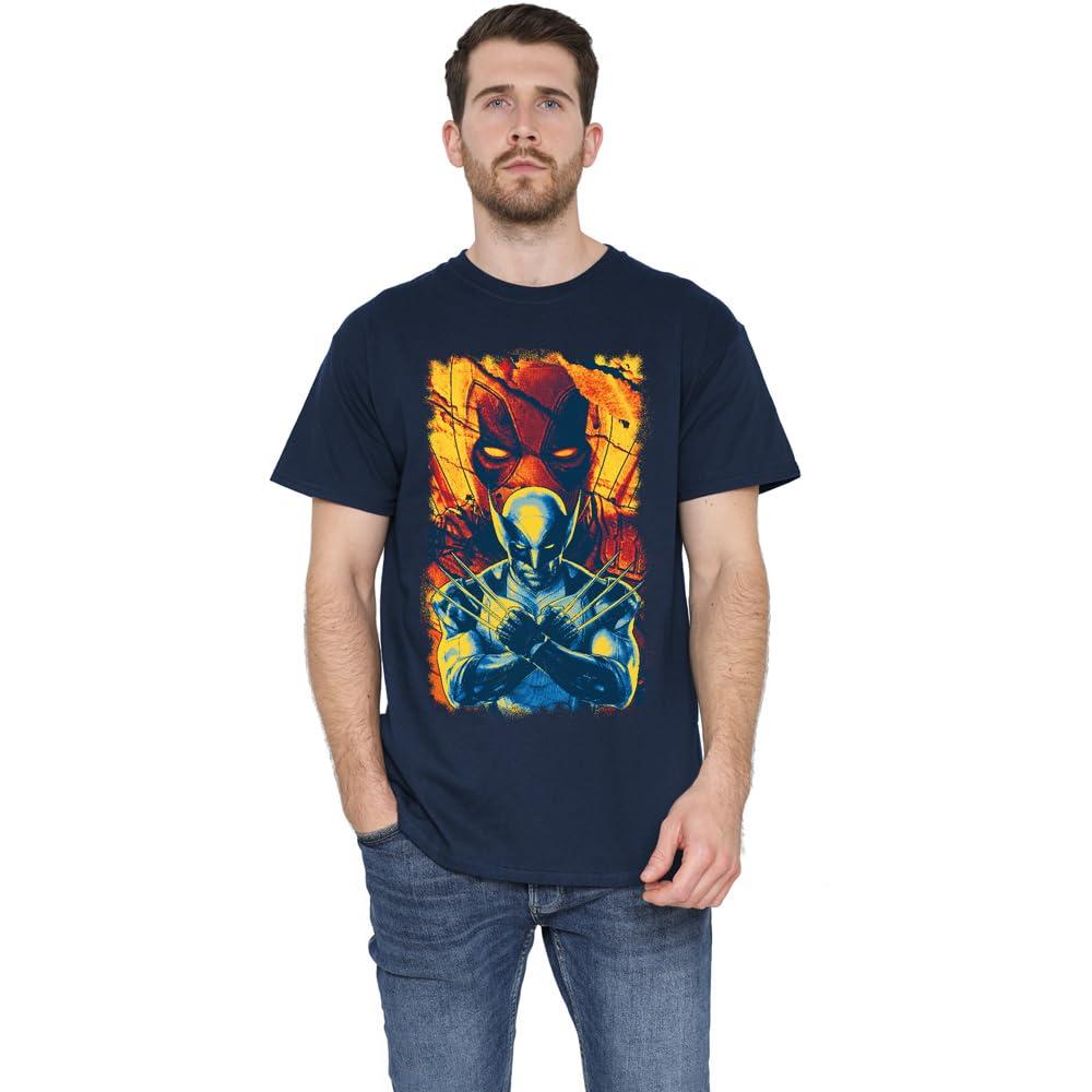 Navy - Side - Deadpool & Wolverine Mens Best Bubs T-Shirt