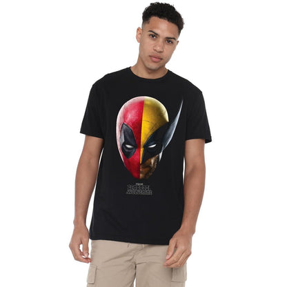 Black - Side - Deadpool & Wolverine Mens Deadpool & Wolverine Portrait T-Shirt