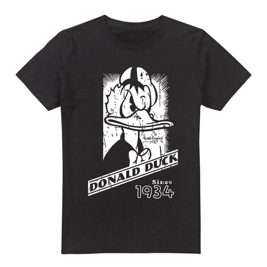 Black - Front - Disney Mens Donald Duck Mono Portrait T-Shirt