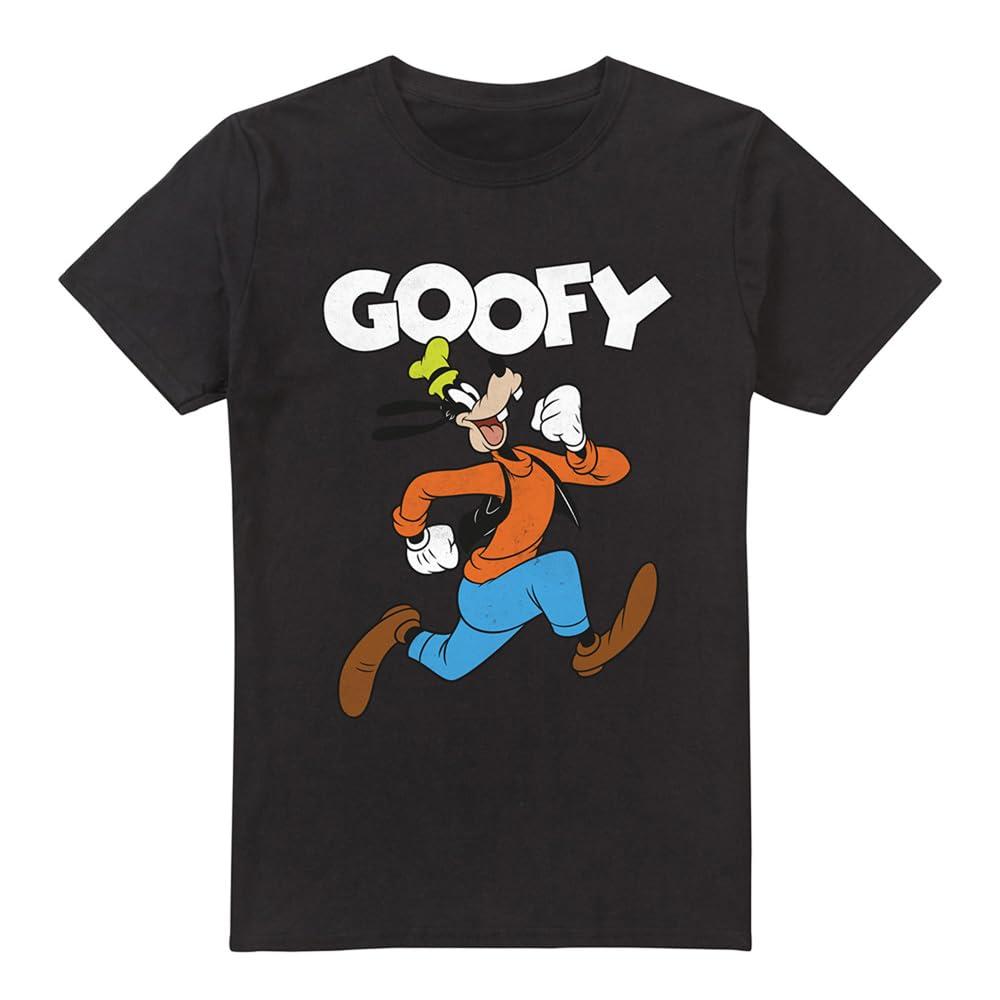 Black - Front - Disney Mens Mickey & Friends Hey There Goofy T-Shirt