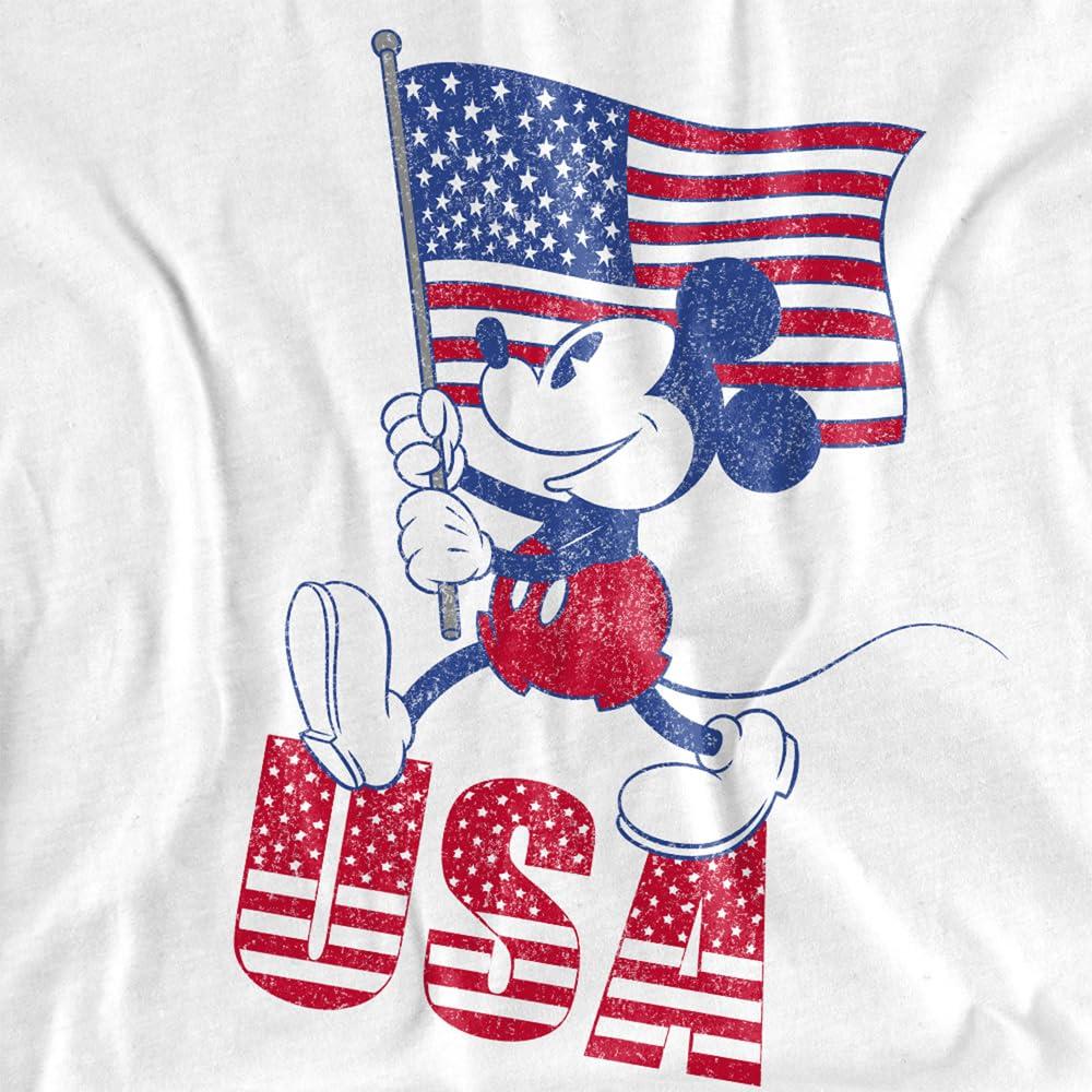 White - Pack Shot - Disney Mens USA Mickey Mouse T-Shirt