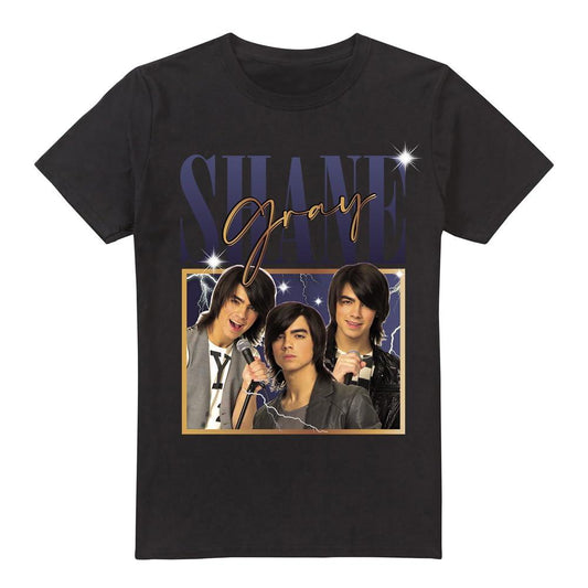Black - Front - Camp Rock Mens Shane Montage T-Shirt