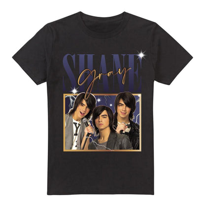 Black - Front - Camp Rock Mens Shane Montage T-Shirt