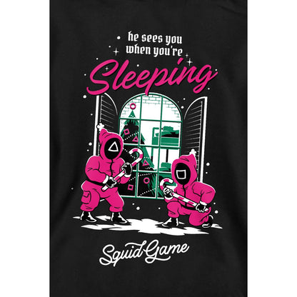 Black - Lifestyle - Squid Game Unisex Adult He Sees You When You´re Sleeping Sweatshirt