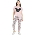 Light Pink-Black - Lifestyle - Disney Womens-Ladies Mickey Mouse Silhouette Long Pyjama Set