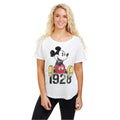 White - Lifestyle - Disney Womens-Ladies Mickey Mouse Year T-Shirt
