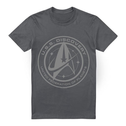 Charcoal - Front - Star Trek: Discovery Mens Discovery Crest T-Shirt