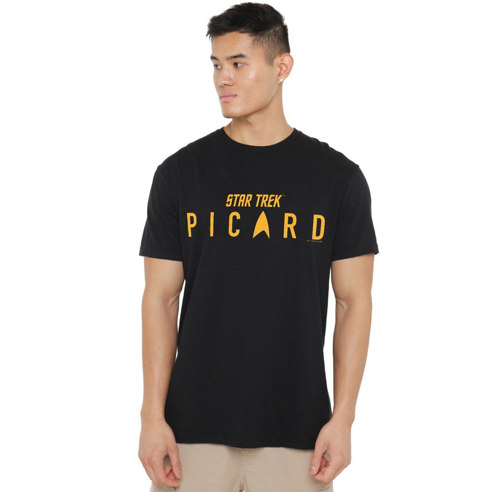 Black - Side - Star Trek: Picard Mens Logo T-Shirt