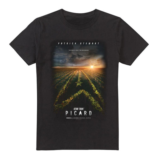 Black - Front - Star Trek: Picard Mens Poster T-Shirt