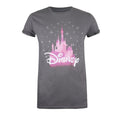 Charcoal-Pink-White - Front - Disney Womens-Ladies Castle T-Shirt