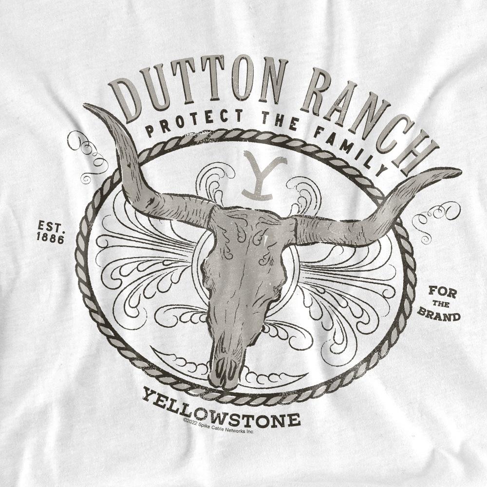 White - Pack Shot - Yellowstone Mens Dutton Ranch T-Shirt