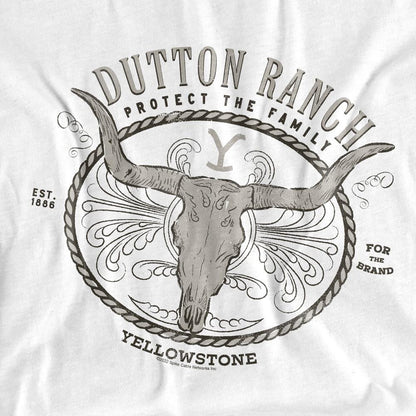White - Pack Shot - Yellowstone Mens Dutton Ranch T-Shirt