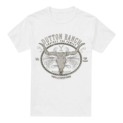 White - Front - Yellowstone Mens Dutton Ranch T-Shirt