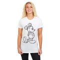 White-Black - Side - Disney Womens-Ladies Mickey Mouse Sketch T-Shirt