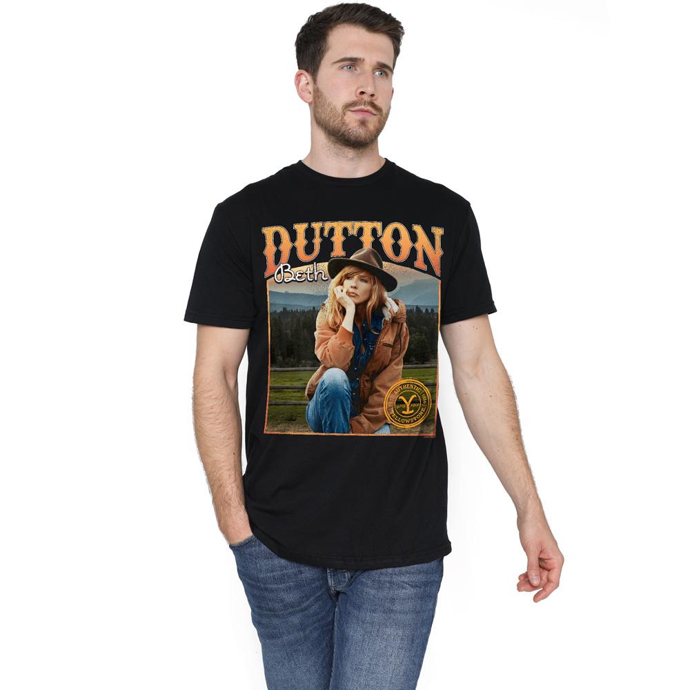 Black - Side - Yellowstone Mens Thoughts Beth Dutton T-Shirt