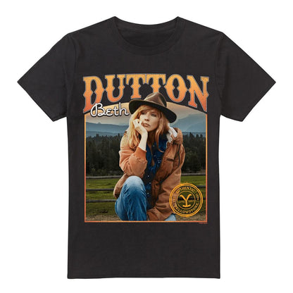 Black - Front - Yellowstone Mens Thoughts Beth Dutton T-Shirt