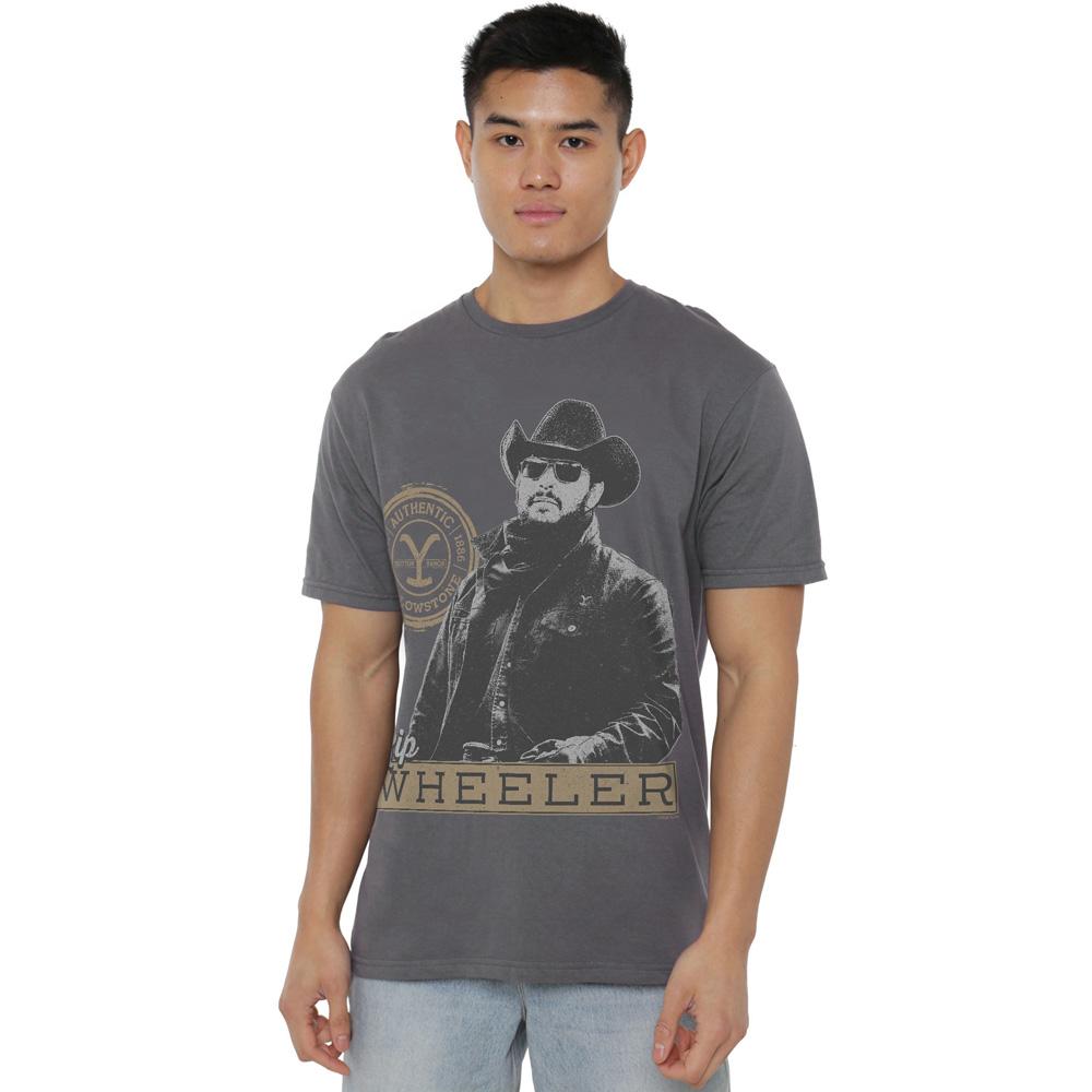Charcoal - Side - Yellowstone Mens Rip Wheeler T-Shirt