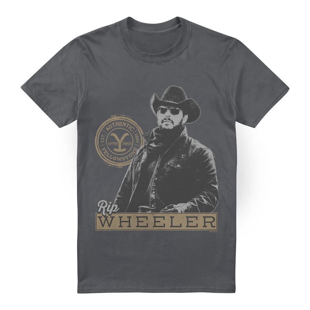 Charcoal - Front - Yellowstone Mens Rip Wheeler T-Shirt