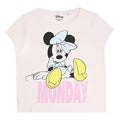 Cream-Black-White - Front - Disney Womens-Ladies Monday Minnie Mouse Long Pyjama Set