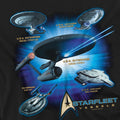 Black - Pack Shot - Star Trek Mens Starfleet Vessels T-Shirt