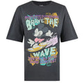 Dark Charcoal - Front - Disney Womens-Ladies Mickey Mouse Wave Oversized T-Shirt