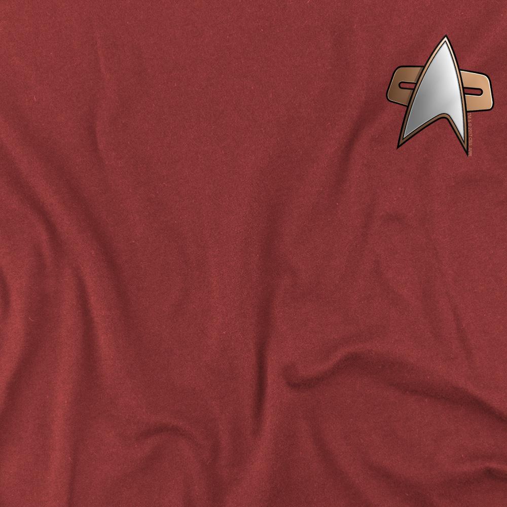Cardinal - Side - Star Trek Mens Deep Space Nine Command Emblem T-Shirt