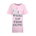 Light Pink - Front - Peanuts Womens-Ladies I Woke Up This Cute Snoopy Nightie