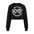 Black - Front - AC-DC Womens-Ladies Tour Emblem Cropped Sweatshirt