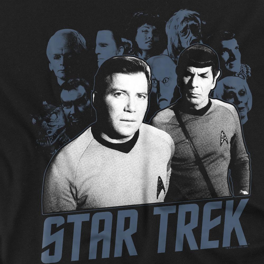 Black - Side - Star Trek Mens Kirk Spock & Company T-Shirt