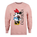 Dusky Pink - Front - Disney Womens-Ladies California Minnie Mouse Sweatshirt