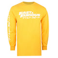 Gold - Front - Fast & Furious Mens Japanese Logo Long-Sleeved T-Shirt