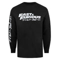 Black - Front - Fast & Furious Mens Japanese Logo Long-Sleeved T-Shirt