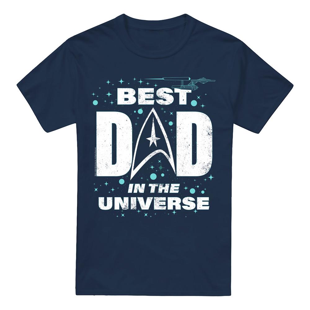 Navy - Front - Star Trek Mens Best Dad in the Universe Fathers Day T-Shirt