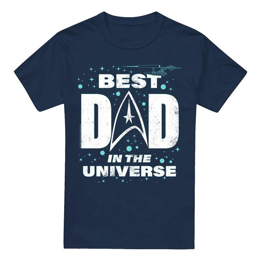 Navy - Front - Star Trek Mens Best Dad in the Universe Fathers Day T-Shirt