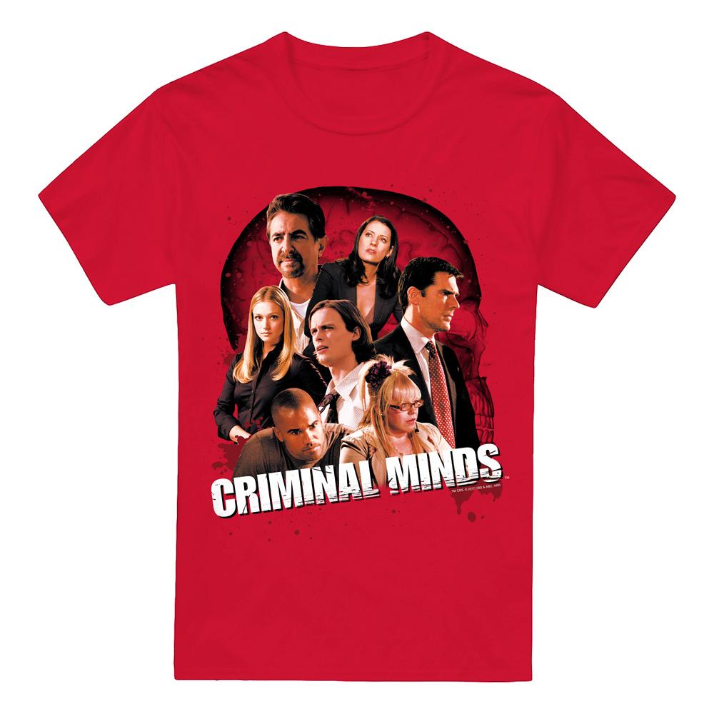 Red - Front - Criminal Minds Mens Brain Trust T-Shirt