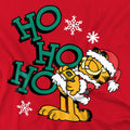 Red - Side - Garfield Mens Ho Ho Ho Christmas T-Shirt