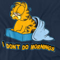 Navy - Side - Garfield Mens I Don´t Do Mornings T-Shirt