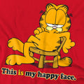 Red - Side - Garfield Mens Happy Face T-Shirt