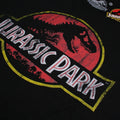 Black - Side - Jurassic Park Mens Distressed Logo Cotton T-Shirt